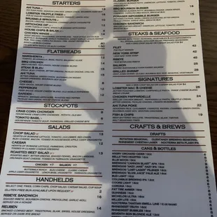 Menu options as of 9/1/2021