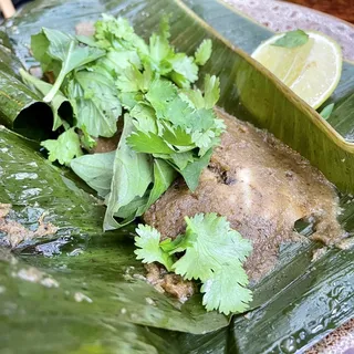 Steamed Hybrid Striped Bass in Banana Leaf