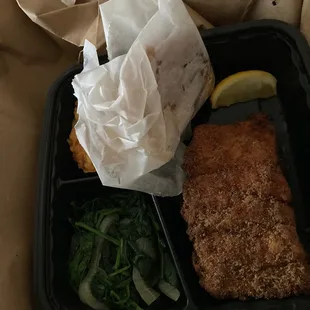 Salmon Bundle with spinach and Mac cheese