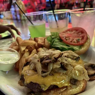 Burger came with a huge portion of fries