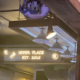 a neon sign for a restaurant
