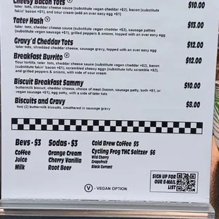 The Ugly Duckling Menu