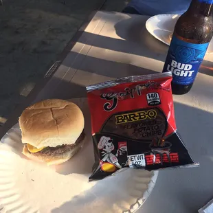 Bike night burger &amp; chips