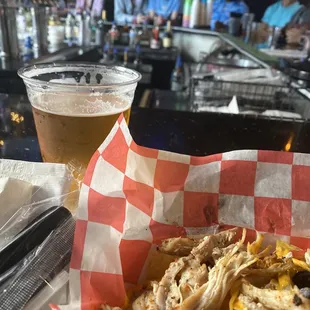 Chicken nachos, Big Boss West Coast IPA