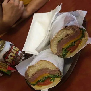 #4- Roast Beef w/BBQ Sauce, Ranch, & Cheddar Cheese