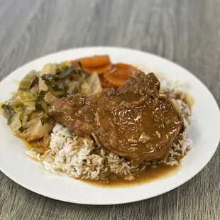 a plate of food on a table