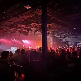 This a "true to sight" vantage point of the stage from where you're sitting in the $100 table seats.