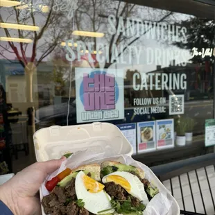 Bulgogi sandwich w/ egg.