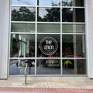 the front of the building