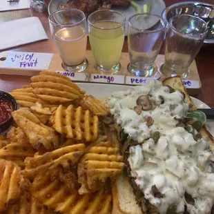 Philly Steak and Waffle Fries