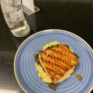 Delish Salmon Plate with polenta