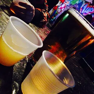 Shots of Muerto and Redds hard cider with Fireball