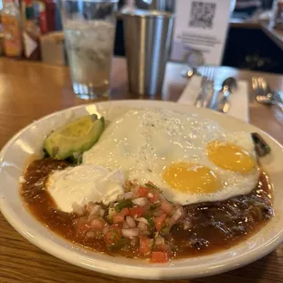 Pork green chile and grits