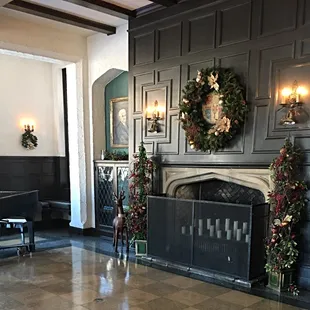 Elegant old fireplace on the first floor