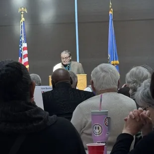 Michael Wallis at the podium.