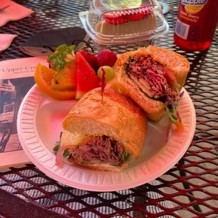 Pastrami on homemade French roll