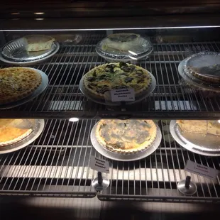 So many in-house made quiches! Yum