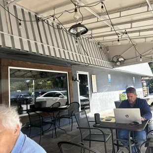 outside