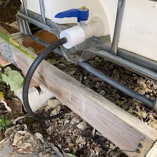 Here's where I used their reducer to connect my existing rain barrel to my drip system.