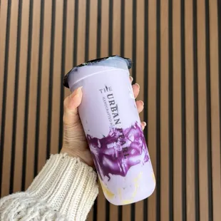 Ube Taro Milk Tea (egg pudding added)