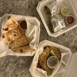 a variety of food items