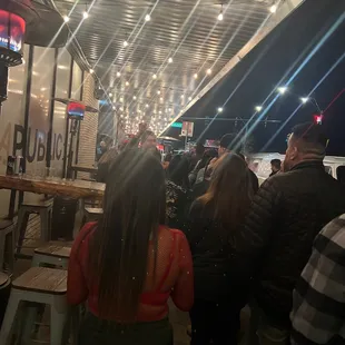 All the people waiting in line