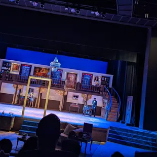 a stage with a stage set