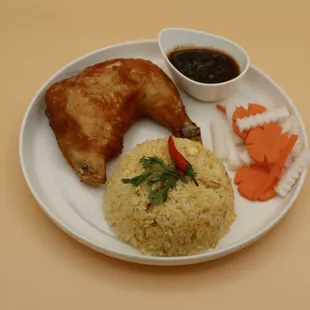 Crispy Chicken with Fried Rice