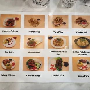 Menu with pics