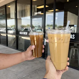 Cold brew and vanilla latte