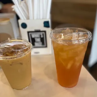 two drinks on a table