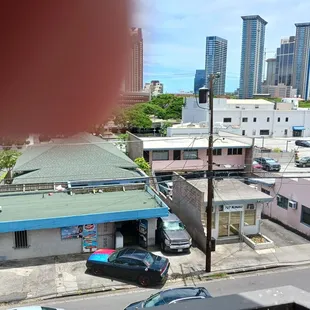 Lol finger shot. Restaurant to the right