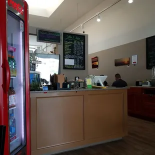 a man sitting at the counter