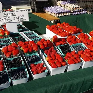 strawberries and blueberries