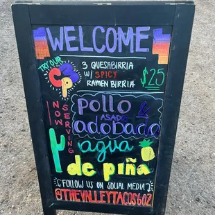 a welcome sign for a mexican restaurant