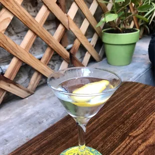 Beautiful day.  Outside elevated terrace. Socially distanced. Lots of elbow room!