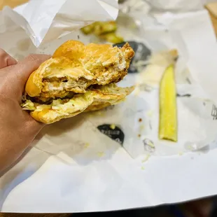Delicious chicken schnitzel sandwich from lox stock &amp; brisket.