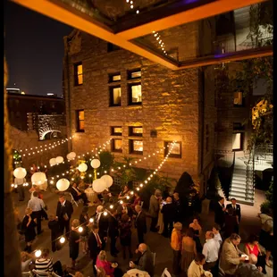 Our Courtyard looks like an Italian street cafe after dark...so pretty!