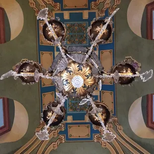 Chandelier on the top floor