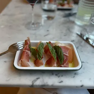 Melon and prosciutto (restaurant week)
