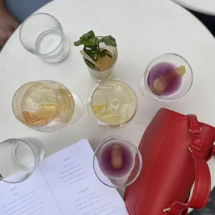 Lillet spritz + grapefruit and aperol spritz + orange