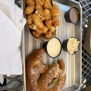 Soft Pretzel, Cheese Curds