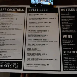 Menu - side 1