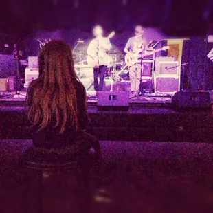 Audrey watching Summit. They are a great local band. So young yet so talented.