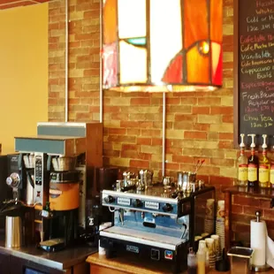 a coffee machine on the counter