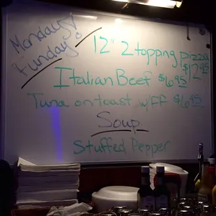 Monday Food Specials at the VC