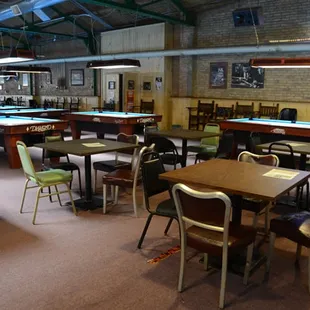 a pool table and billiards tables