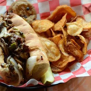 a hot dog and potato chips