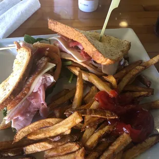 Club sandwich and Hand cut fries