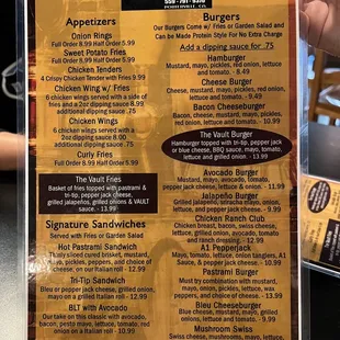 Updated Menu March 2022